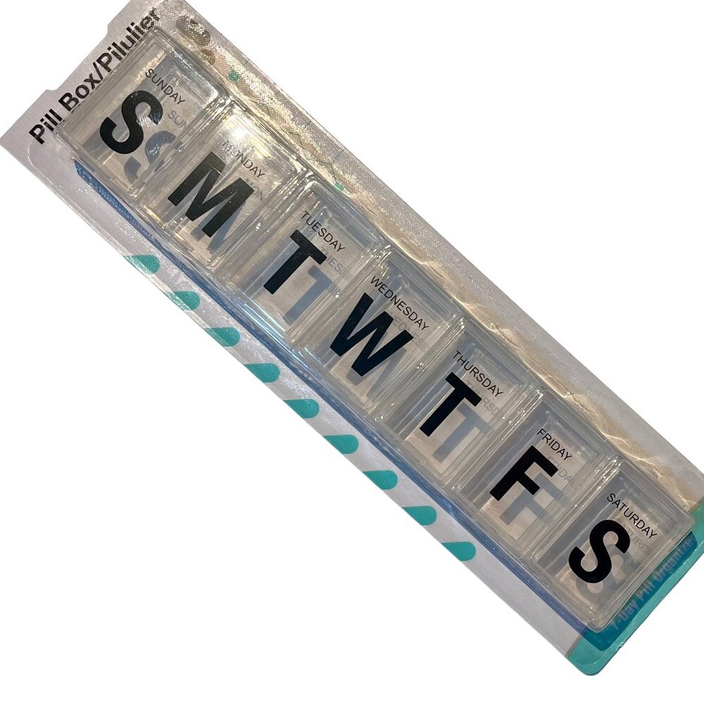Seven Day Vitamin Container Supplement Organizer Box